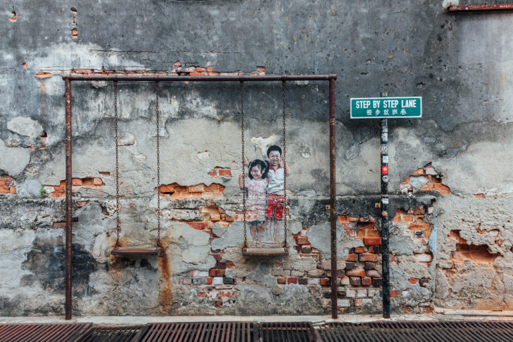 Mural "Children on the Swing" by Louis Gan