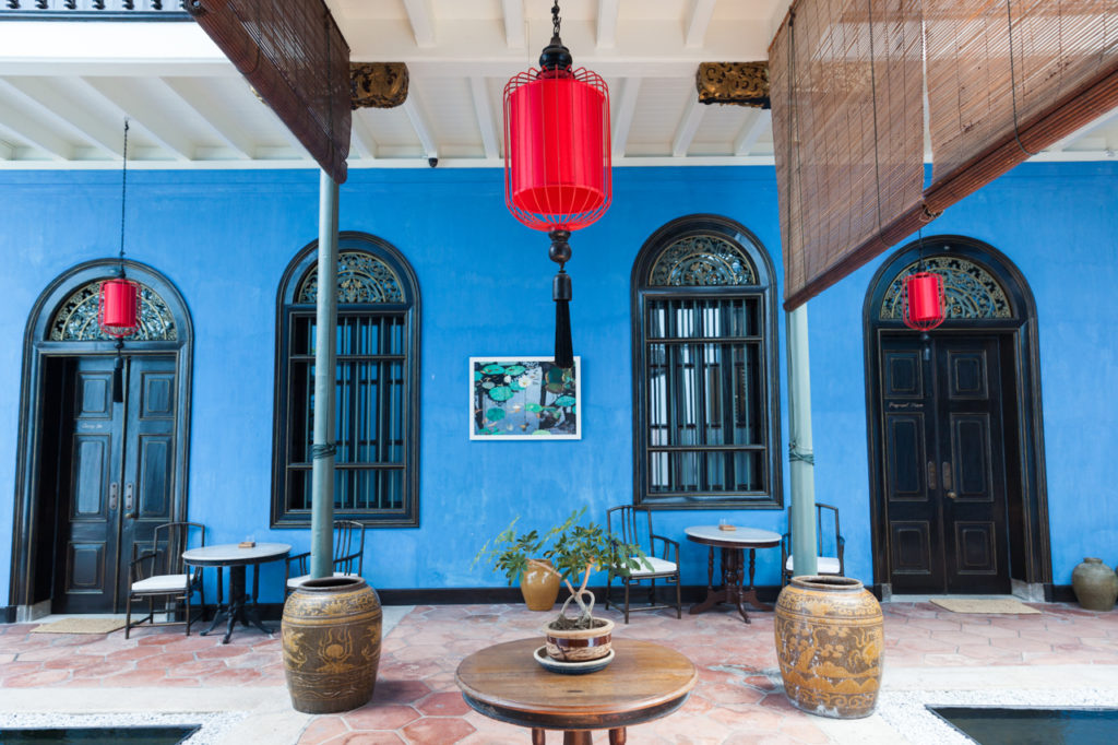 The interior of Fatt Tze Mansion or Blue Mansion