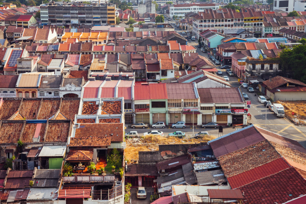 Panoramic view over historical part of the Georgetown