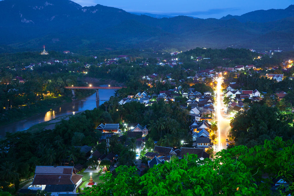 The view of Luang Prabang at dusk, Laos