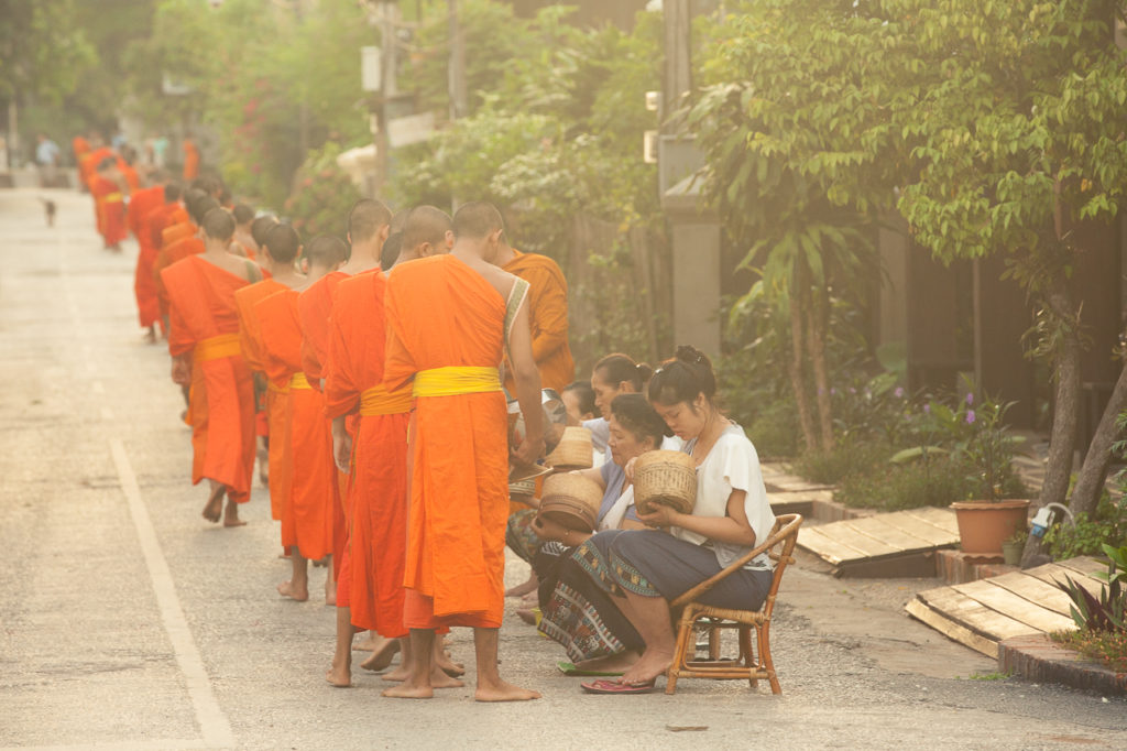 The alms giving ceremony in Luang Prabang, Laos