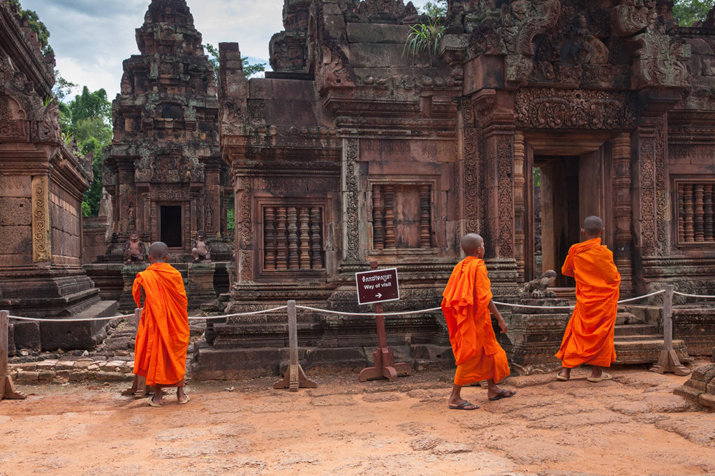 Buddhist monks at the Banteay Srei