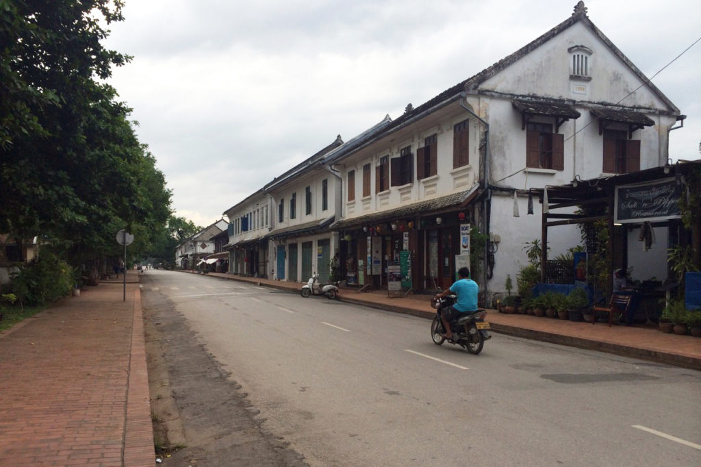 A street in historical center of Luang Prabang, Laos