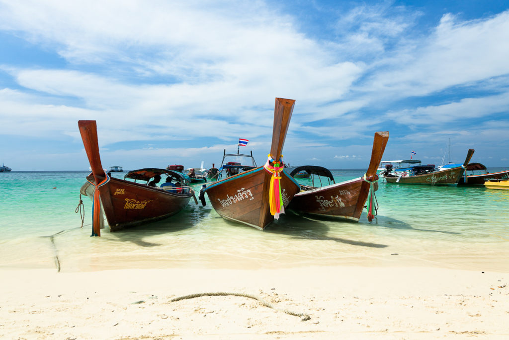 Thai long-tail boats at the beach, Koh Lipe, Thailand