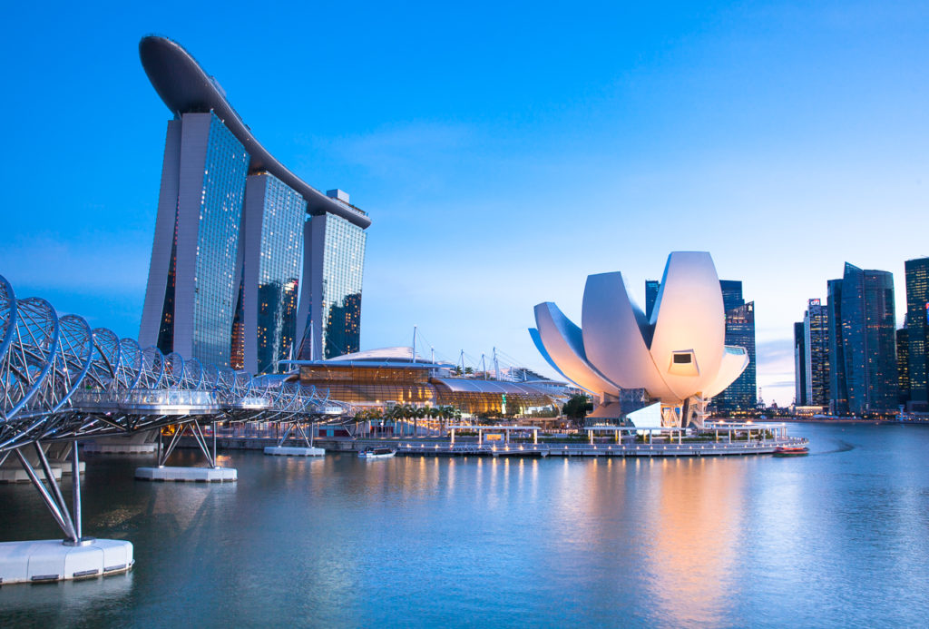 Marina Bay Sands at dusk, Singapore