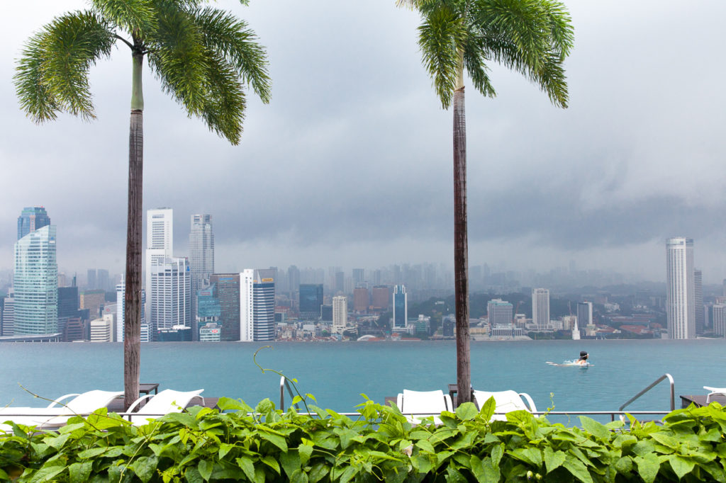 Infinity pool on the roof of Marina Bay Sands, Singapore